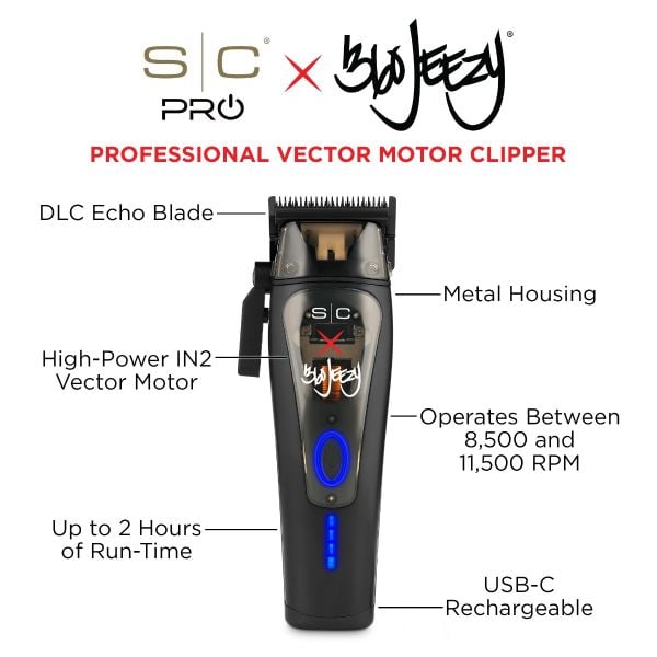 StyleCraft x 360 Jeezy Cordless Vector Motor Clipper SC614B | The