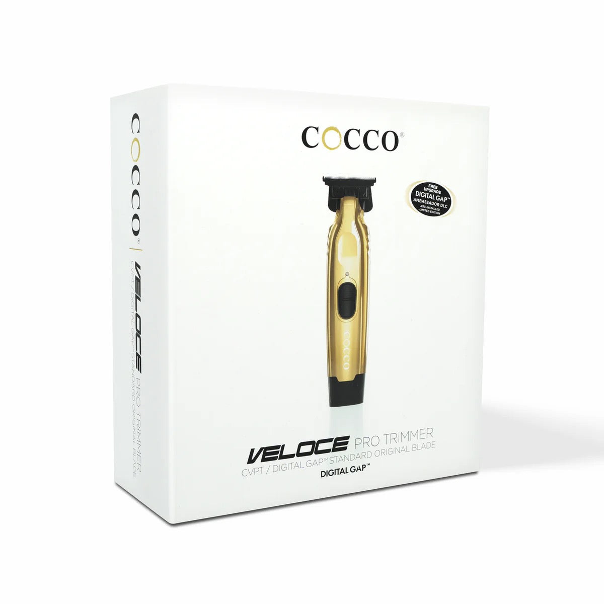 Cocco Veloce Pro Cordless Trimmer w/ Digital Gap Ambassador DLC Blade + Black Charging Stand (CVPT)