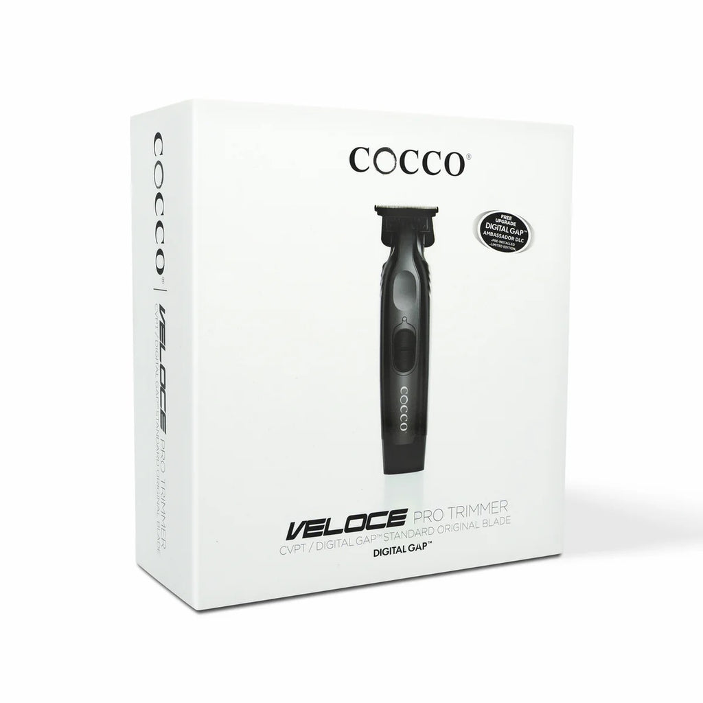 Cocco Veloce Pro Cordless Trimmer w/ Digital Gap Ambassador DLC Blade + Black Charging Stand (CVPT)