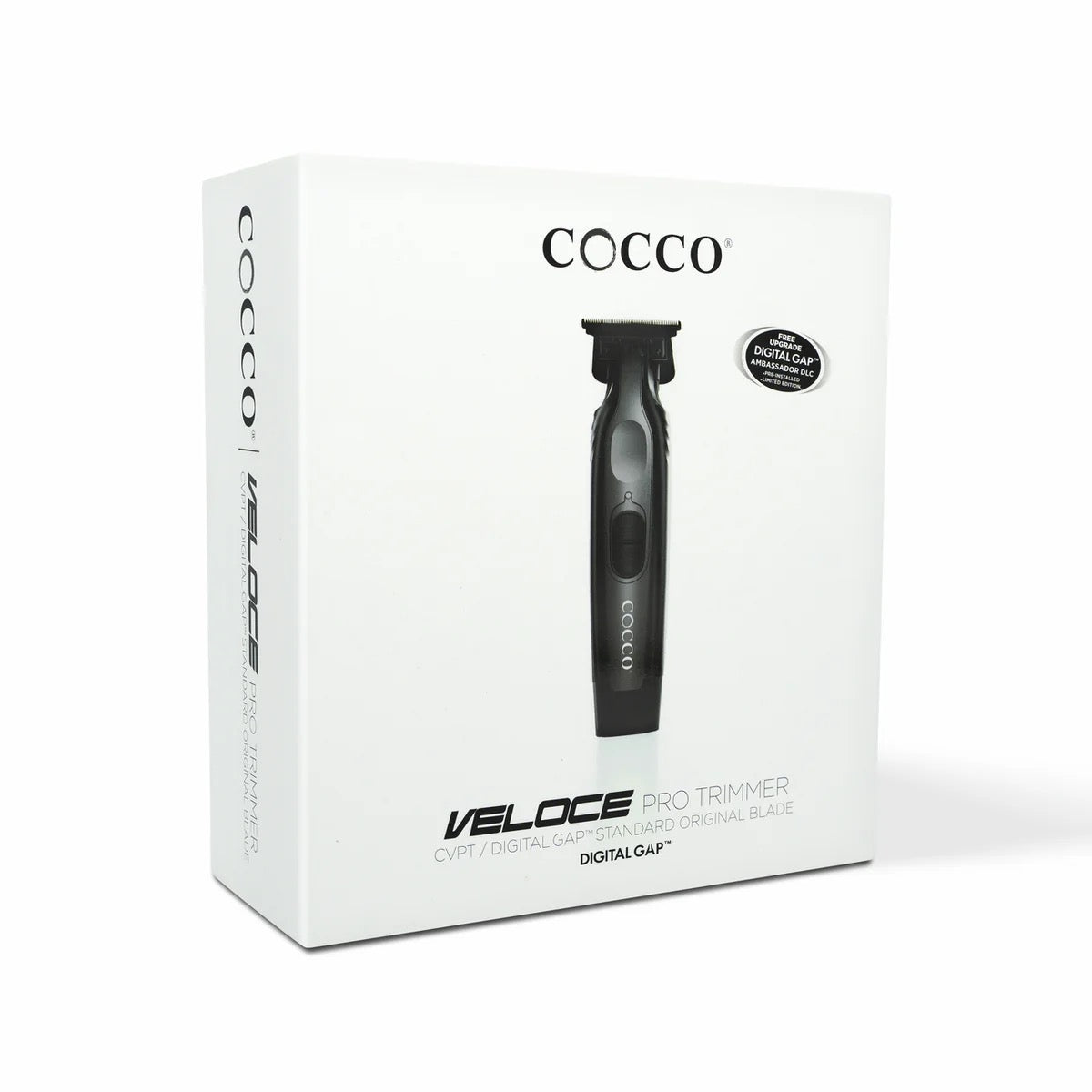 Cocco Veloce Pro Cordless Trimmer w/ Digital Gap Ambassador DLC Blade + Black Charging Stand (CVPT)