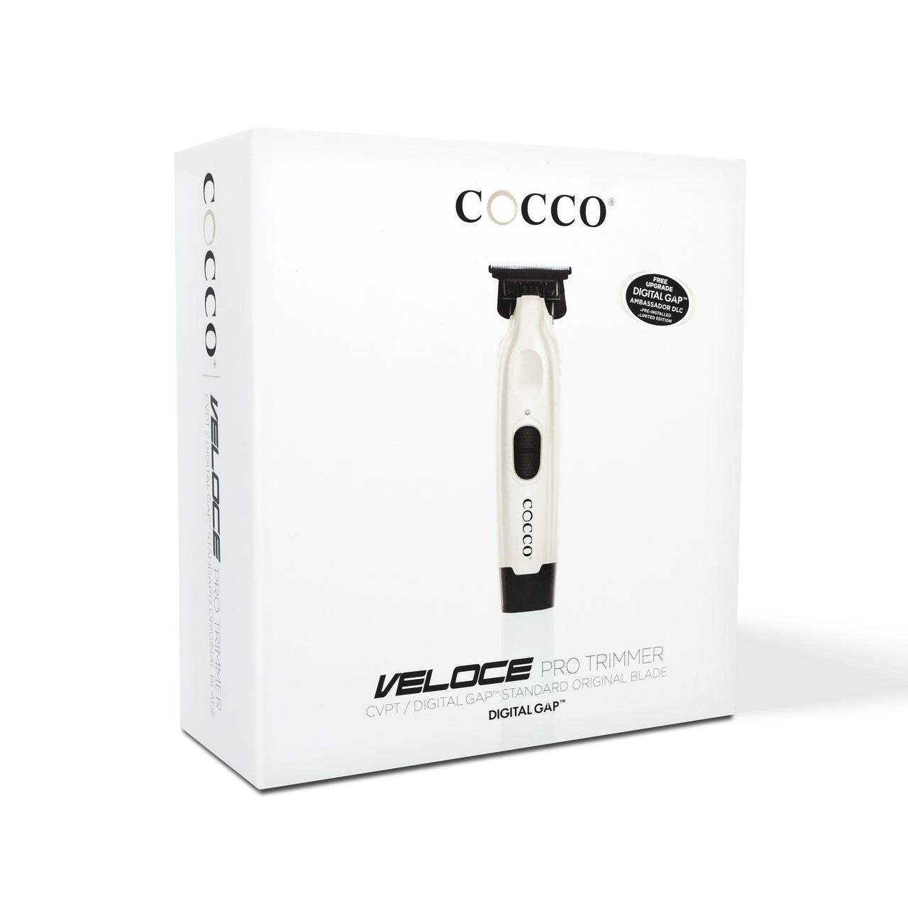 Cocco Veloce Pro Cordless Trimmer w/ Digital Gap Ambassador DLC Blade + Black Charging Stand (CVPT)
