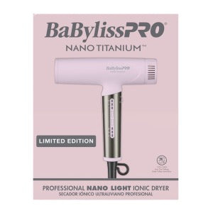 BABYLISSPRO NANO TITANIUM LIMITED EDITION PROFESSIONAL NANO LIGHT IONIC DRYER | PINK