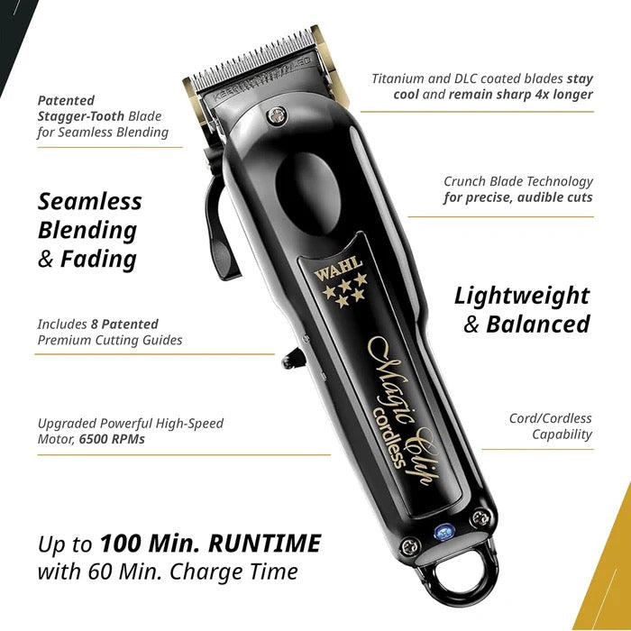 Wahl Professional 5 Star Magic Clip Cordless Clipper - Black