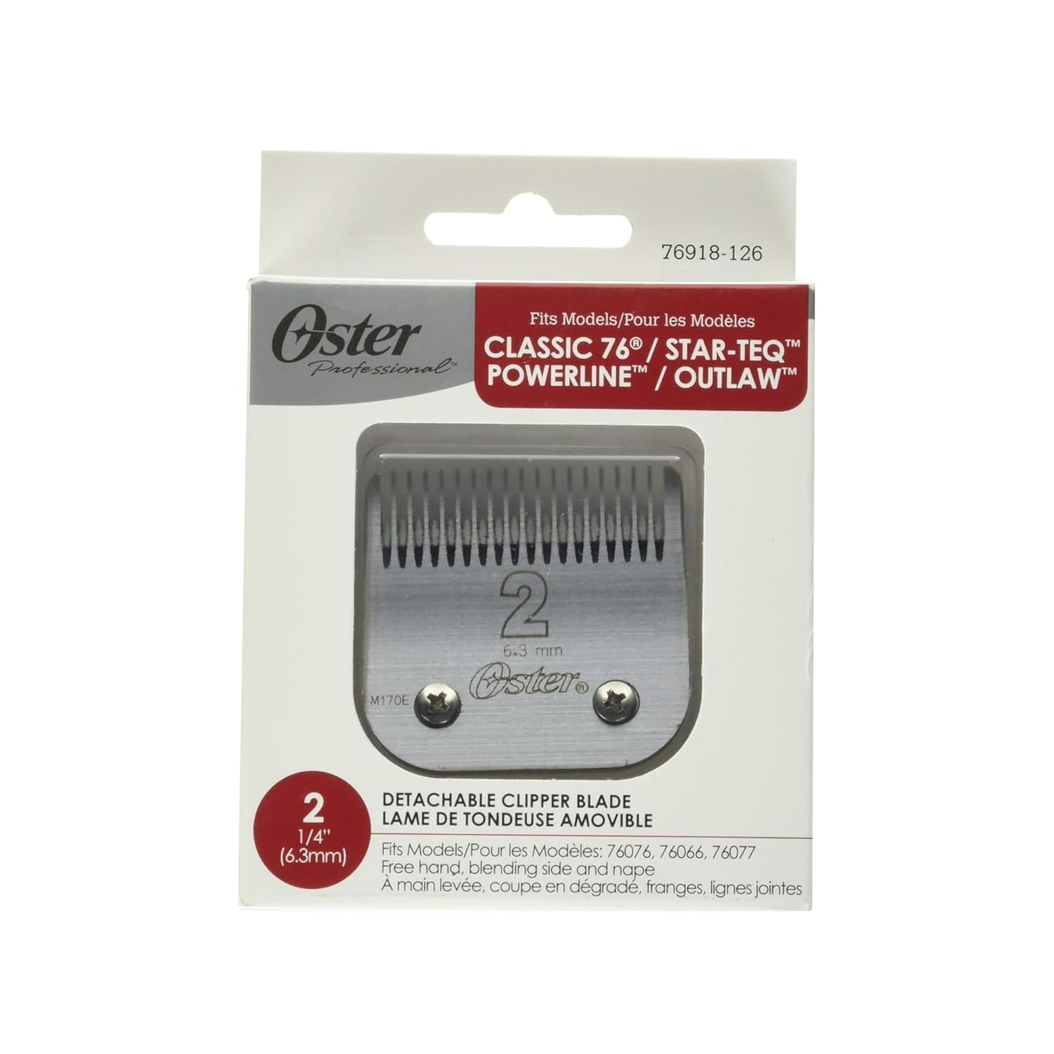 Oster 76918-126 Detachable Clipper Blade 2 (1/4" 6.3mm)