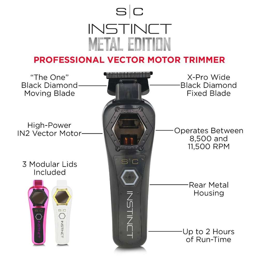 StyleCraft Instinct Metal Edition Cordless Trimmer w/ IN2 Vector Motor & Intuitive Torque Control (SC410M)