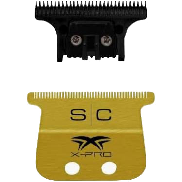 StyleCraft Fixed Gold Titanium X-Pro Wide Replacement Trimmer Blade w/ Black Diamond DLC The One Cutter Set (SC527GB)