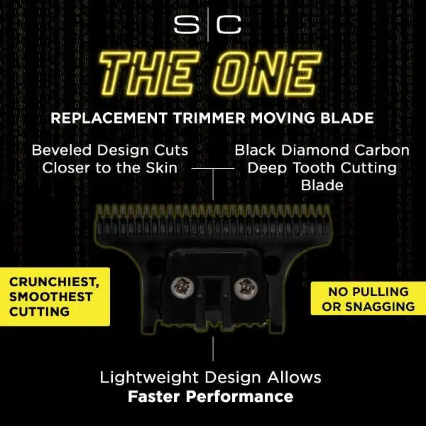 StyleCraft Fixed Gold Titanium X-Pro Wide Replacement Trimmer Blade w/ Black Diamond DLC The One Cutter Set (SC527GB)