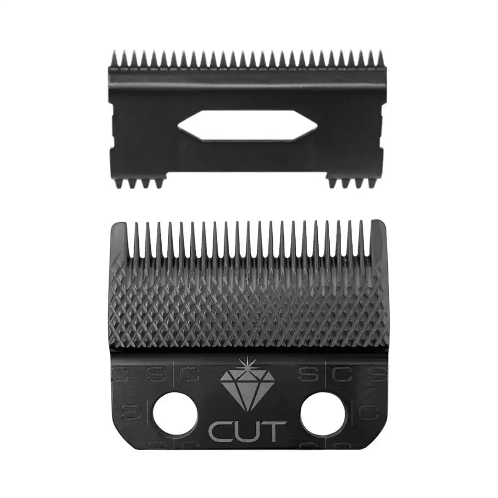 Stylecraft Replacement Diamond Cut Fixed Fade Hair Clipper Blade with Shallow Tooth 2.0 Moving Cutter Set (SC540B)