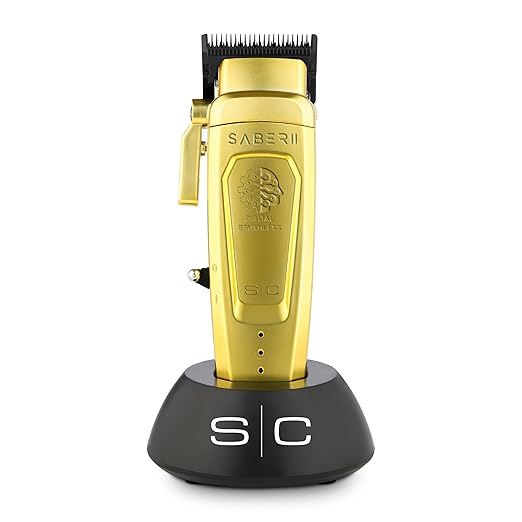 StyleCraft Saber 2.0 Cordless Modular Clipper w/ High-Torque Digital Brushless Motor - Gold (SC617M)