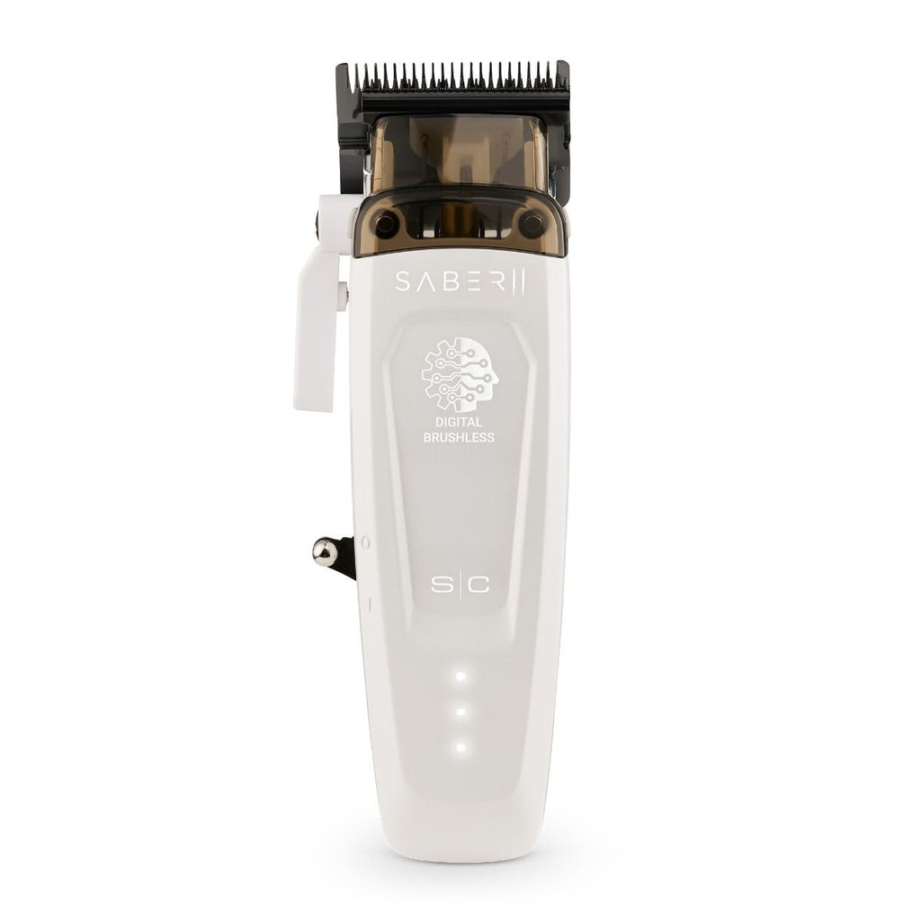 StyleCraft Limited Edition Saber II Cordless Digital Brushless Motor Clipper - White (SC619) [PRE-ORDER]