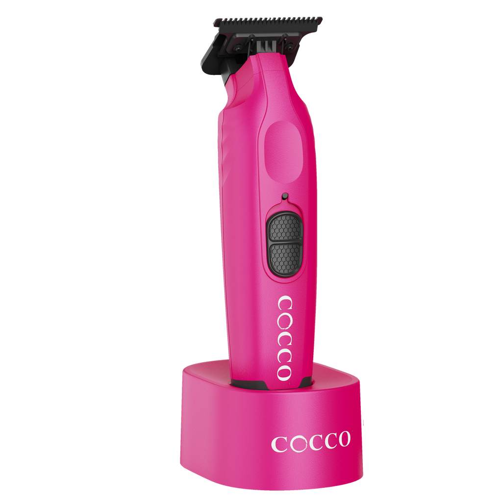 Cocco Hyper Veloce Pro Pink Cordless Trimmer W/ Digital Gap Ambassador Graphene Blade + Charging Stand