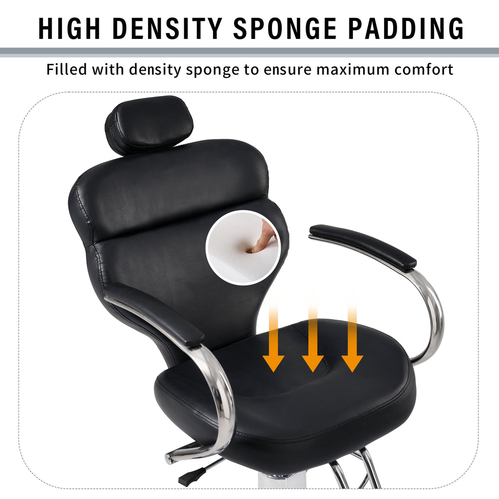 Premium Reclining barber Chair Salon Chair for Hair Stylist with Heavy Duty Hydraulic Pump, 360° Rotation, Tattoo Chair  Shampoo Beauty Salon Equipment,  Max Load Weight 330 Lbs